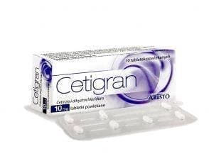 Allergies, Cetigran 0.01 g 10 tablets UK