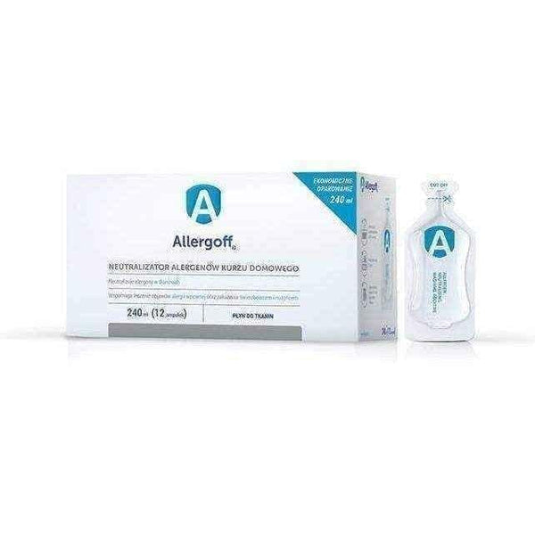 Allergoff liquid fabric neutralizer allergens 240ml x 12 ampoules UK