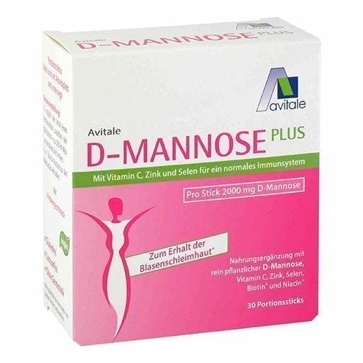 D-MANNOSE PLUS 2000 mg sticks vitamins and minerals 30X2.47g powder UK
