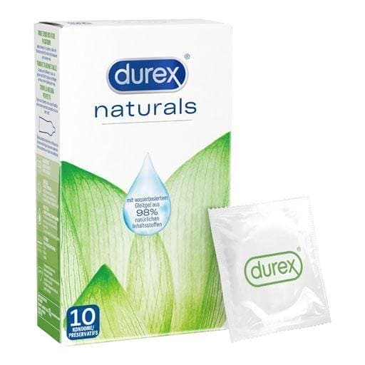 DUREX naturals condoms with water-based lubricant 10 pc UK DUREX naturals condoms with water-based lubricant 10 pc UK