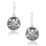 Journee Collection Sterling Silver Handcrafted Sand Dollar Earrings UK