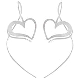 Journee Collection Sterling Silver Heart Spiral Earrings UK