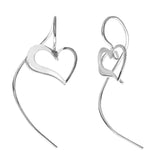 Journee Collection Sterling Silver Heart Spiral Earrings UK