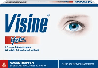 Visine eye drops, VISINE Yxin ED single-dose pipettes UK