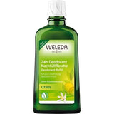 WELEDA Citrus 24h deodorant refill bottle, triethyl citrate, lemon oil UK