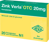Zinc d-gluconate, ZINC VERLA OTC 20 mg film-coated tablets UK