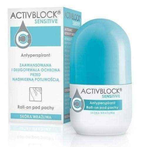 ACTIVBLOCK SENSITIVE roll-on 25ml, roll on deodorant UK