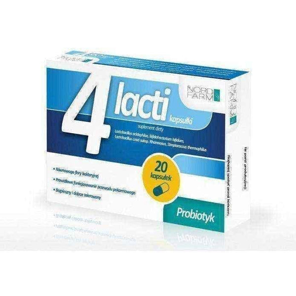 4 LACTI x 20 capsules, Probiotics after antibiotics UK