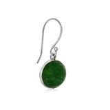 7 1/2 TGW Cabochon Cut Green Jade Earrings In Sterling Silver UK