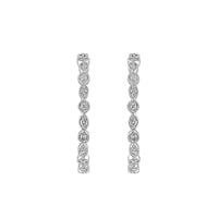 925 Sterling Silver 1/10 ct T.W. Hoop Earring (I-J, I2-I3) UK