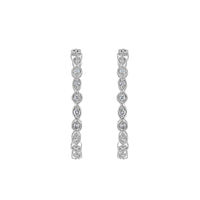 925 Sterling Silver 1/10 ct T.W. Hoop Earring (I-J, I2-I3) UK