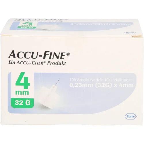 ACCU FINE sterile needles for insulin pens 4 mm 32 G UK