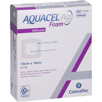 AQUACEL Ag Foam adhesive 10x10 cm bandage