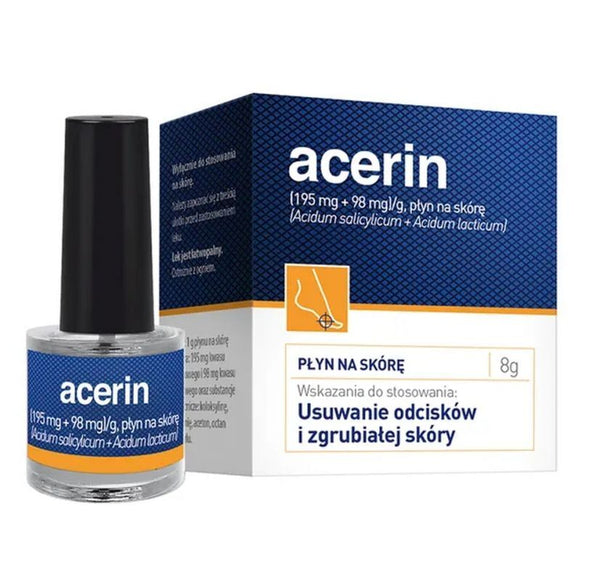ACERIN fingerprint removing fluid 9ml, hard skin on feet