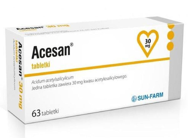 Acetylsalicylic acid, heart attack, stroke, thromboembolic complications, Acesan