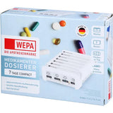 Anabox weekly pill organiser, Compact 7 days weekly dispenser white