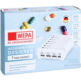 Anabox weekly pill organiser, Compact 7 days weekly dispenser white