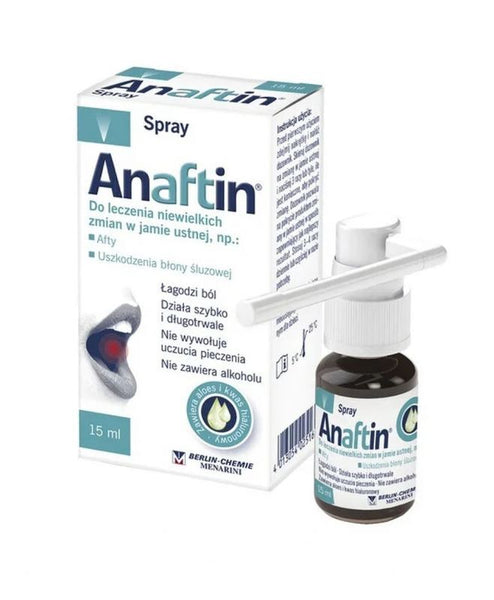 Anaftin Spray 15ml aphthous, mouth ulcer remedy, gum ulcer