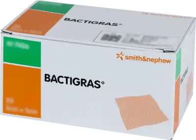 BACTIGRAS antiseptic paraffin gauze 5x5 cm UK