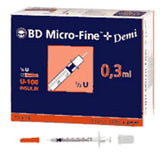 Insulin syringes, BD MICRO-FINE+ insulin syringe 0.3 ml U100 0.3x8 mm