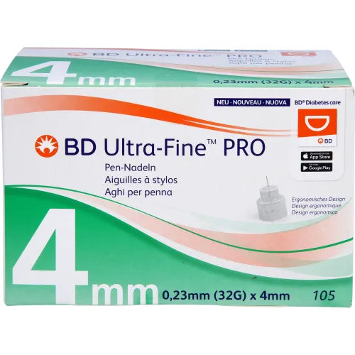 BD ULTRA-FINE PRO pen needles 4 mm 32 G 0.23 mm