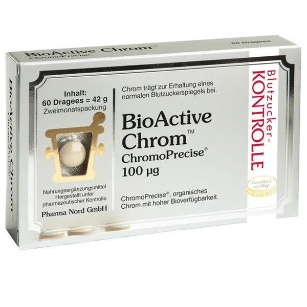 BIO ACTIVE Chrom, (Chromium), ChromoPrecise 100 µg dragees UK