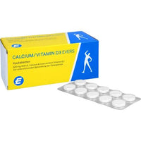 CALCIUM, VITAMIN D3 Evers, 100 pieces, chewable tablets UK