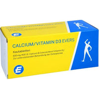 CALCIUM, VITAMIN D3 Evers, 100 pieces, chewable tablets UK