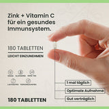 CYB Vitamin C and Zinc High Dose Vegan Tablets 180 Tablets