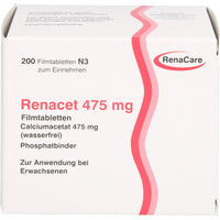 Calcium acetate, chronic kidney failure, RENACET 475 mg film-coated tablets