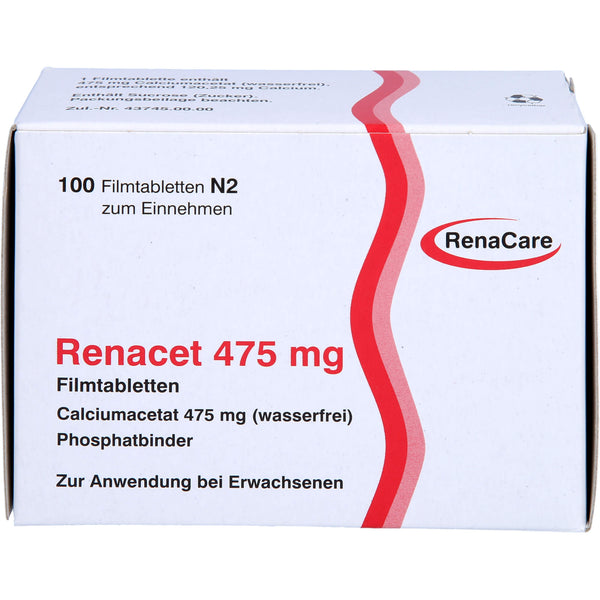 Calcium acetate, chronic kidney failure, RENACET 475 mg film-coated tablets