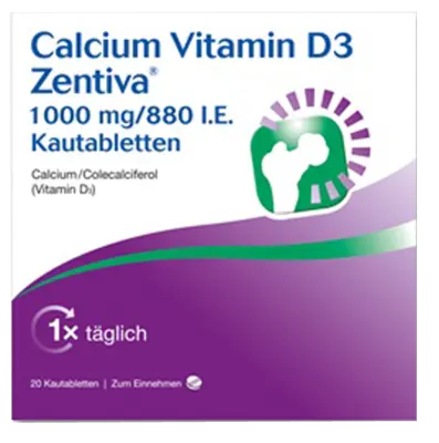 Calcium and vitamin d3, Zentiva 1000 mg/880 IU chewable tablets