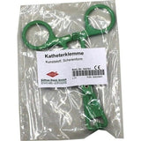 Catheter clamp scissor-shaped plastic