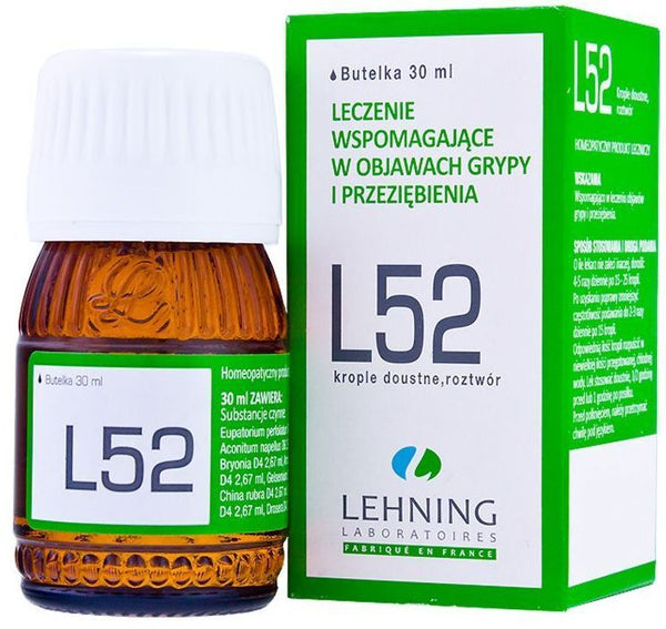 Common cold, upper and lower respiratory tract infections with cough LEHNING L- 52 oral drops