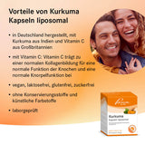 Curcumin and Vitamin C, Liposomal turmeric capsules