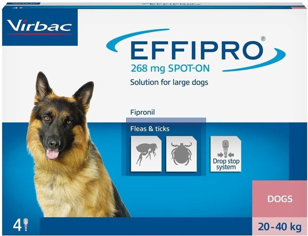 Effipro 4 x 268 mg Spot-on solution for dogs 20-40 kg