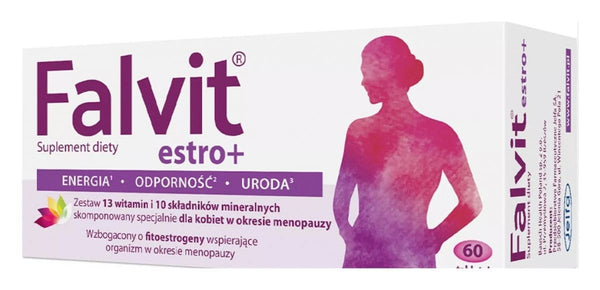 Falvit ESTRO + x 60 tablets, menopause supplements, menopause vitamins
