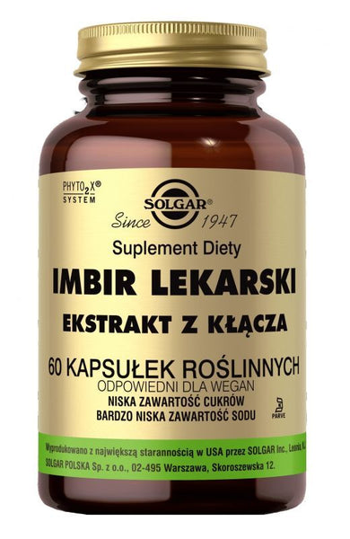 Ginger medicine SOLGAR x 60 capsules