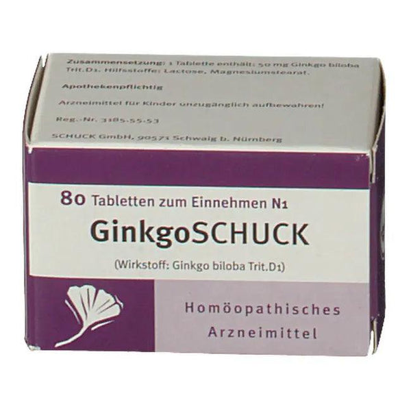 Ginkgo biloba, GINKGO SCHUCK tablets UK