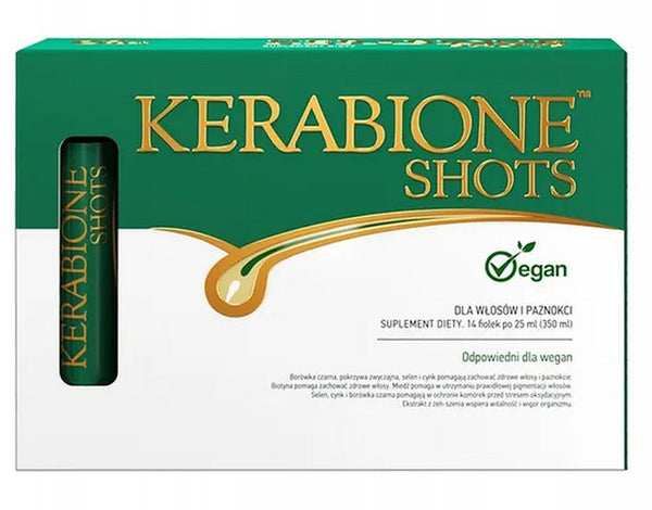 Hair and nails (bilberry, stinging nettle, selenium, and zinc) Kerabione Shots Vegan