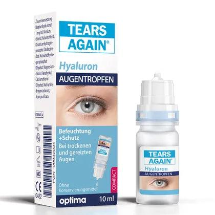 Hyaluronic acid, drops with electrolytes, shadows, TEARS Again MD eye drops UK
