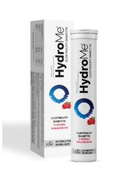 HydroMe Electrolytes Diabetic with raspberry flavor 24 effervescent tablets