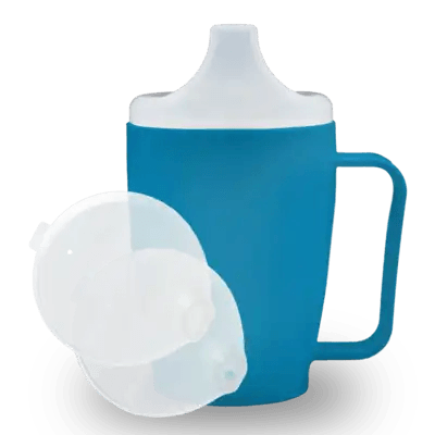INTAKE CUP with handle+2 lids 4+12mm blue UK