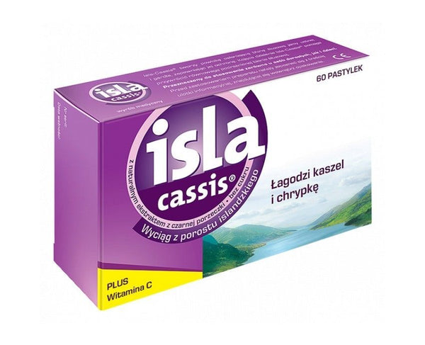ISLA taste blackcurrant Cassis x 60 Tablets - throat lozenges UK-USA