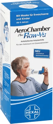 Inhaler, AEROCHAMBER with mask for adults and children from 5 years blue UK