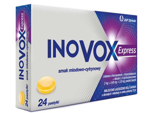 Inovox Express honey and lemon flavor x 24 lozenges