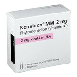 KONAKION MM 2 mg ampoules 5 pc, Phytomenadione, Prophylaxis, vitamin K deficiency UK