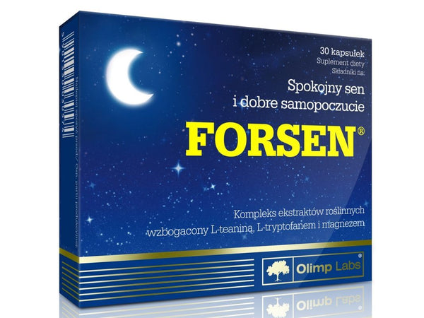 L-theanine, L-tryptophan, oat extract, lemon balm leaf extract (Melissa officinalis L.), hop cone extract  OLIMP Forsen
