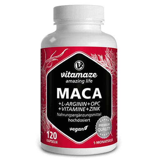 MACA 10:1 high dose + L-arginine + OPC + Vitamins vegan