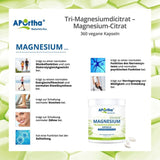 MAGNESIUM CITRATE Tri-magnesium dicitrate vegan caps. 360 pcs